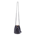 Black Semi Handmade Top Grain Cow Leather Lock Mini Bucket Handbag | Crossbody Bag Handbag