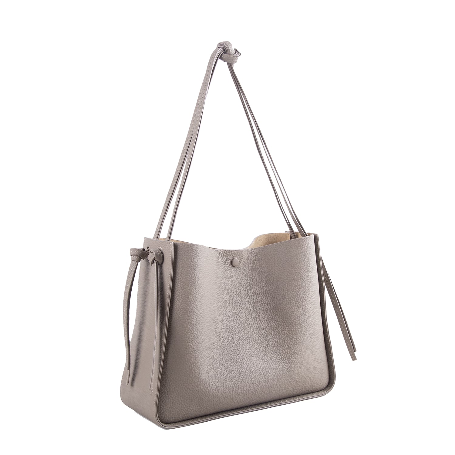 Grey Top Grain Cow Leather One Shoulder Tote Handbag | Handbag | Shoulder Handbag