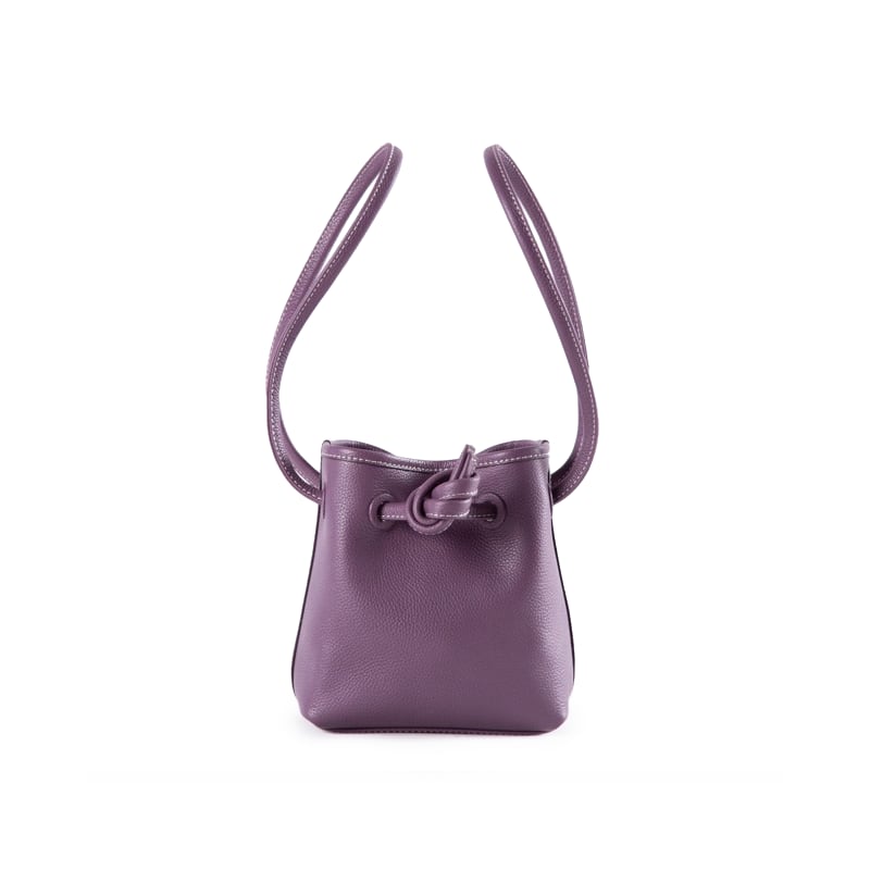 Bond Mini Drawstring Bucket Handbag | Top Handle Handbag In Leather