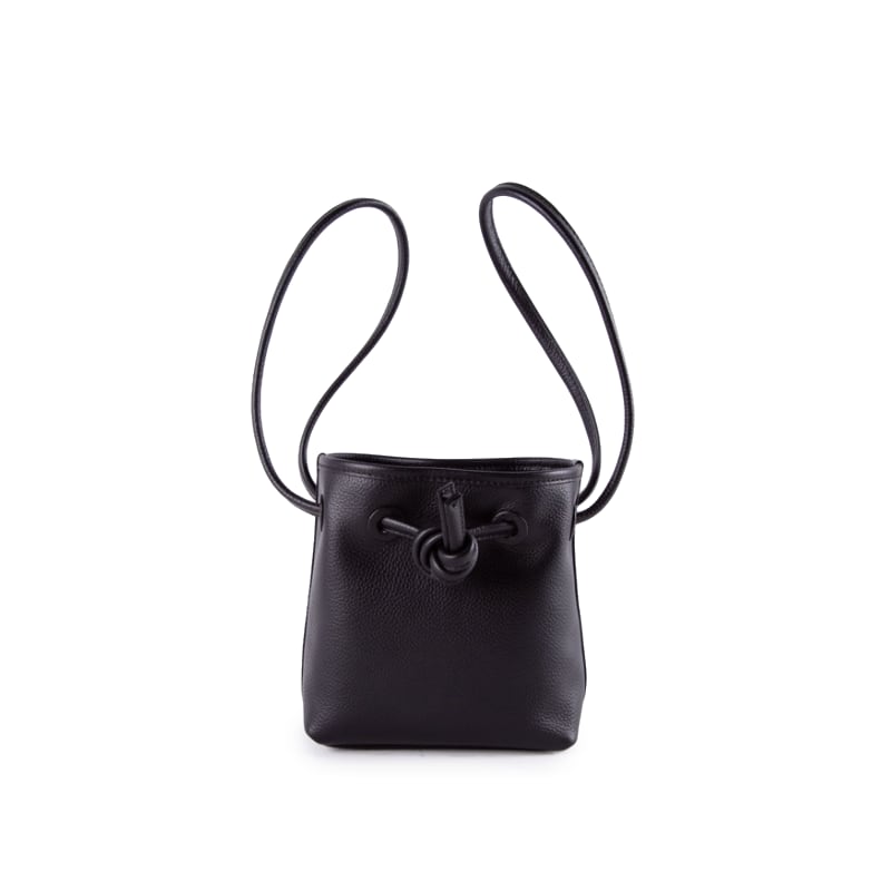 Bond Mini Drawstring Bucket Handbag | Top Handle Handbag In Leather
