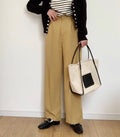 Canvas Large Tote Handbag | Handbag With Top Grain Cow Leather Hand Strap