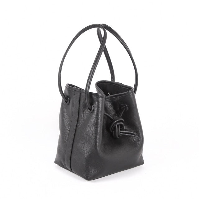 Bond Drawstring Bucket Handbag | Top Handle Handbag In Leather