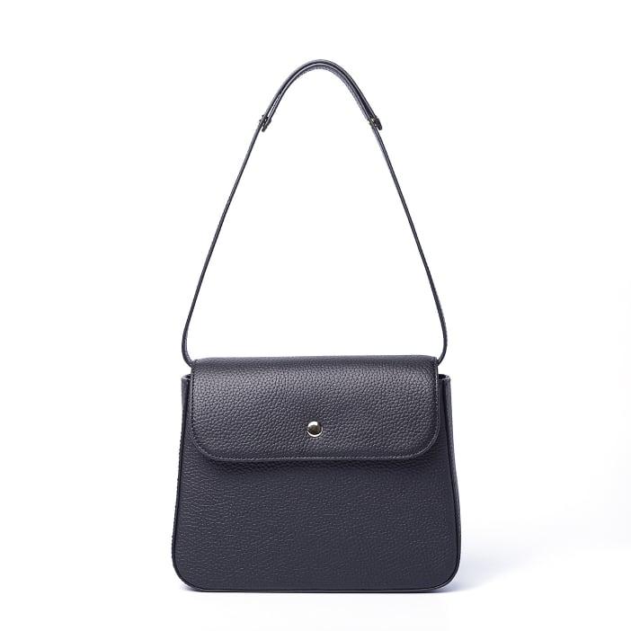 Black Top Grain Cow Leather Underarm Handbag | Handbag | Shoulder Handbag