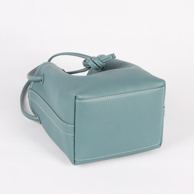 Bond Drawstring Bucket Handbag | Top Handle Handbag In Leather