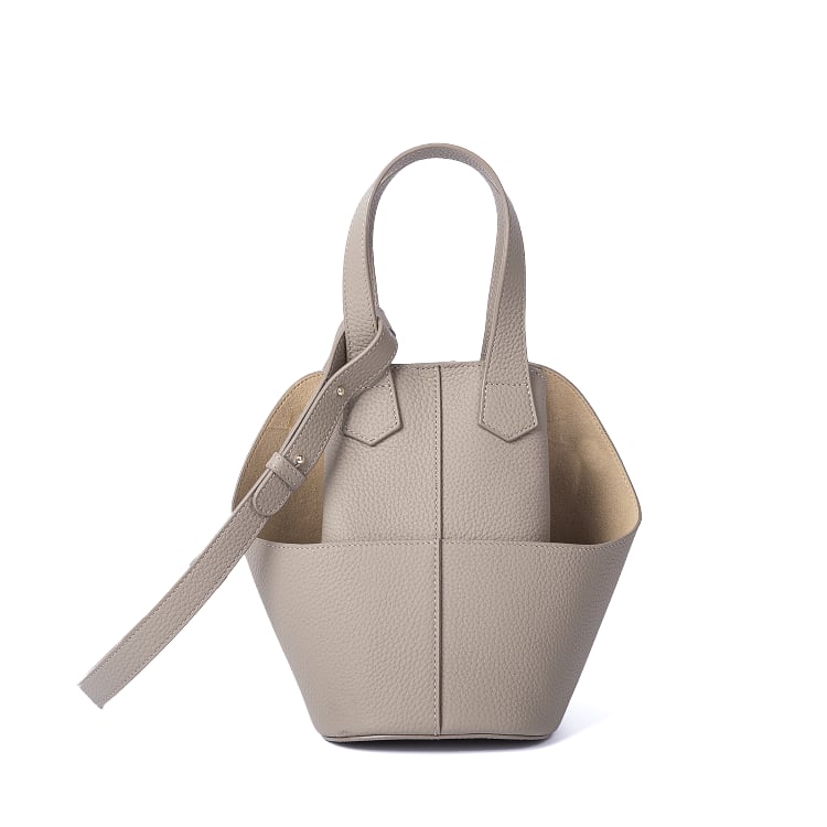 Grey Top Grain Cow Leather Bucket Handbag | Crossbody Bag Handbag | Handbag