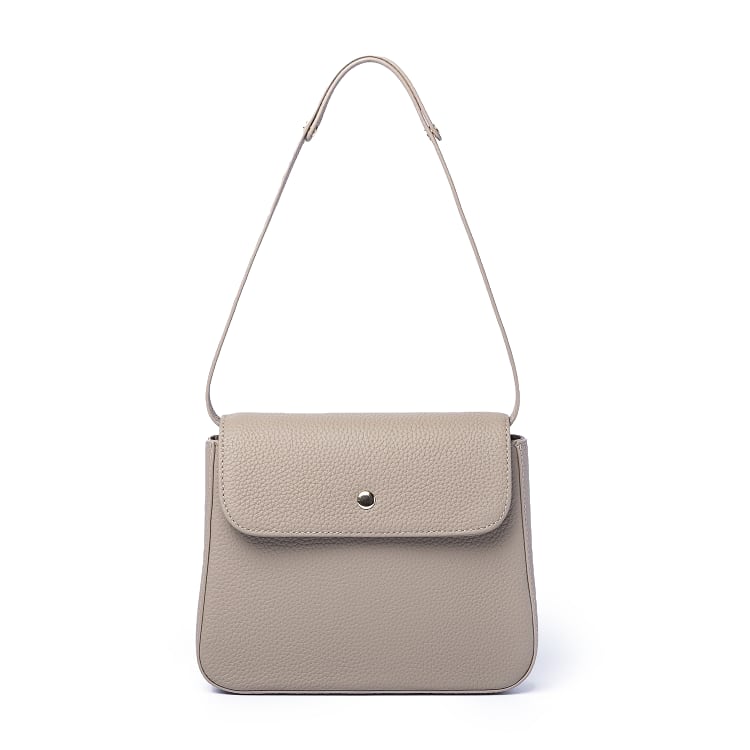 Grey Top Grain Cow Leather Underarm Handbag | Handbag | Shoulder Handbag