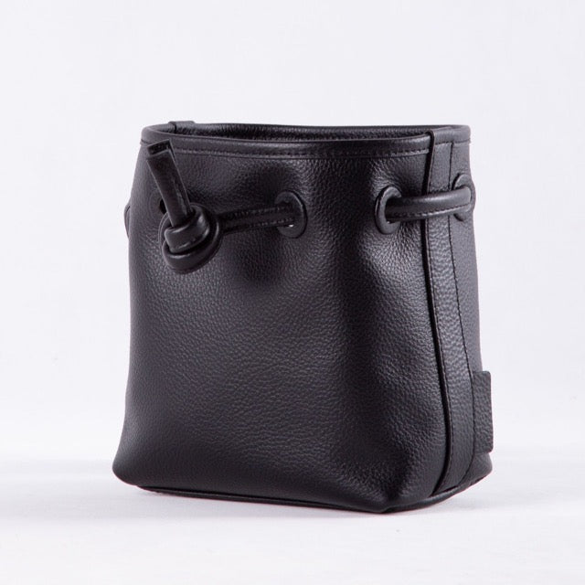 Bond Mini Drawstring Bucket Handbag | Top Handle Handbag In Leather
