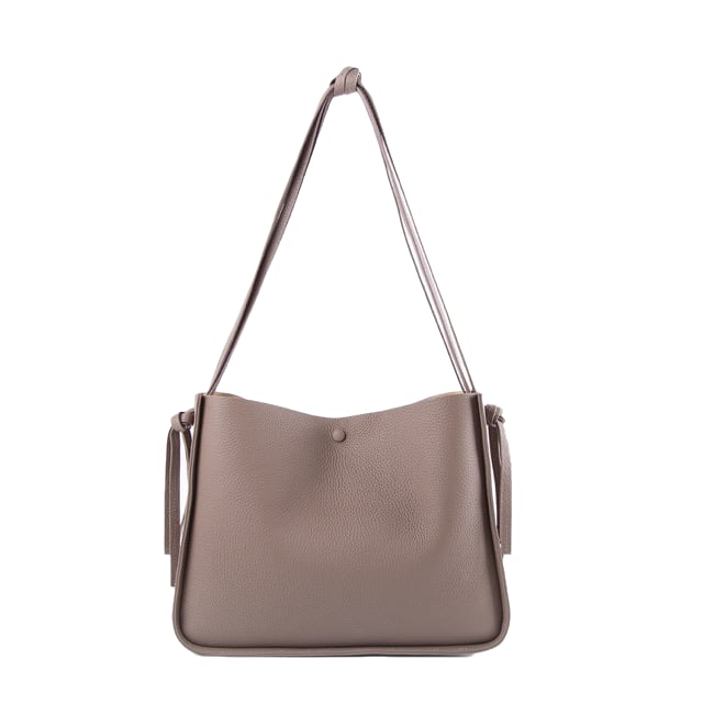 Khaki Top Grain Cow Leather One Shoulder Tote Handbag | Handbag | Shoulder Handbag