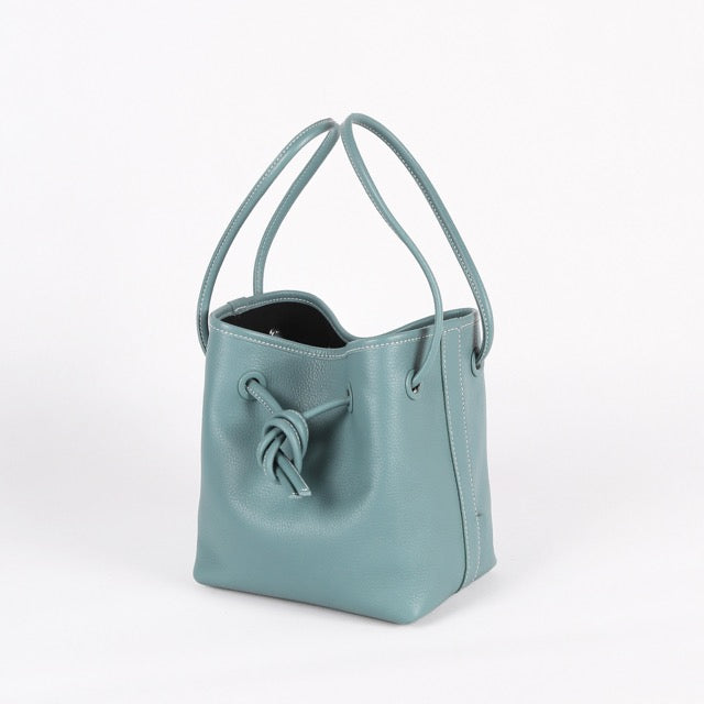 Bond Drawstring Bucket Handbag | Top Handle Handbag In Leather