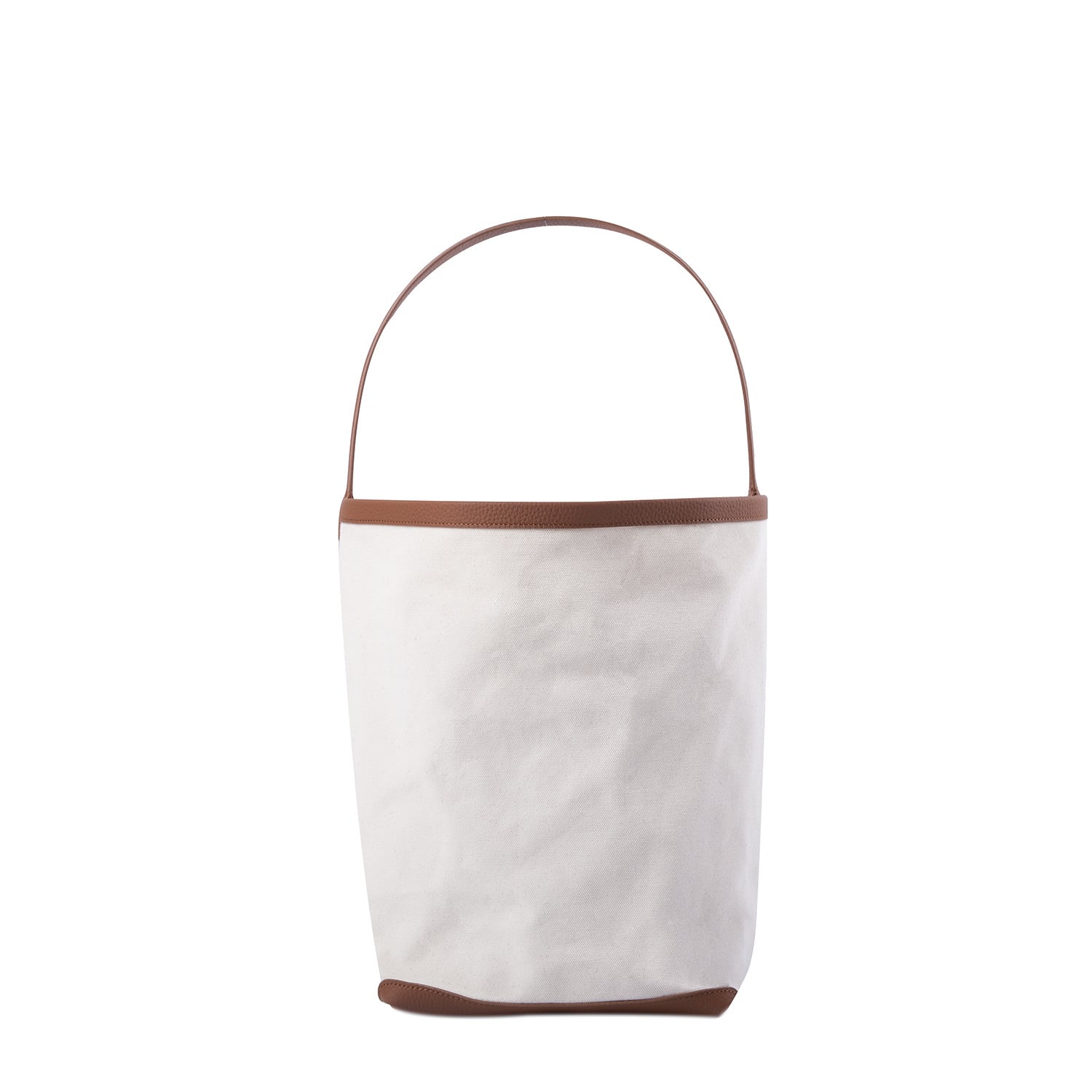 The Row Style Large Park Tote Handbag In Cow Leather & Canvas Brown & White