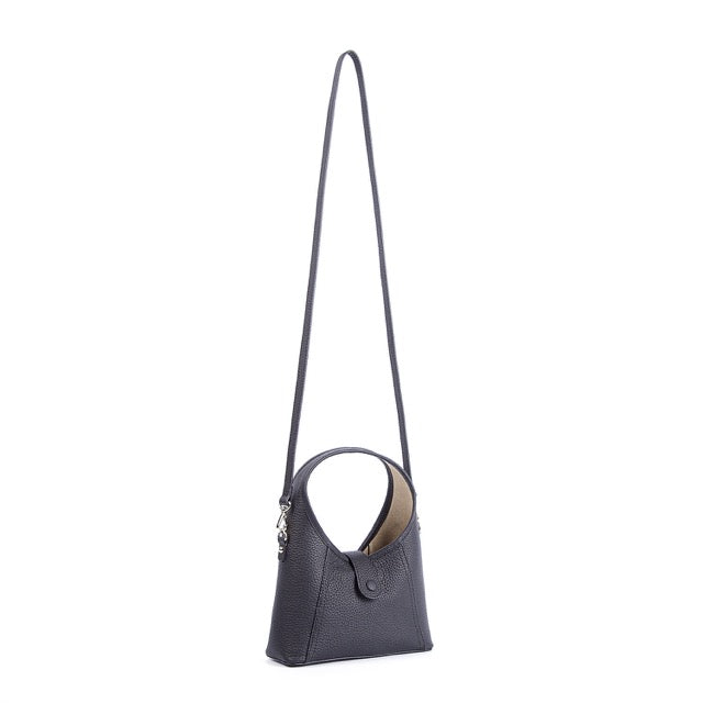 Baguette Crossbody Bag Hobo Handbag | Top Handle Handbag | Curved Shoulder Handbag In Leather