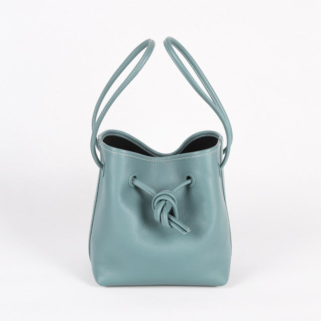 Bond Drawstring Bucket Handbag | Top Handle Handbag In Leather