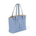 Blue Top Grain Cow Leather Large Capacity Commuter Shoulder Handbag | Tote Handbag
