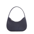 Mini Buckle Top Handle Handbag | Curved Underarm Handbag In Leather Black