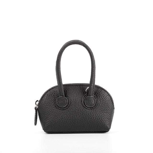 Black Top Grain Cow Leather Semi Handmade Mini Shell Handbag | Clutch Handbag | Handbag | Crossbody Bag Handbag