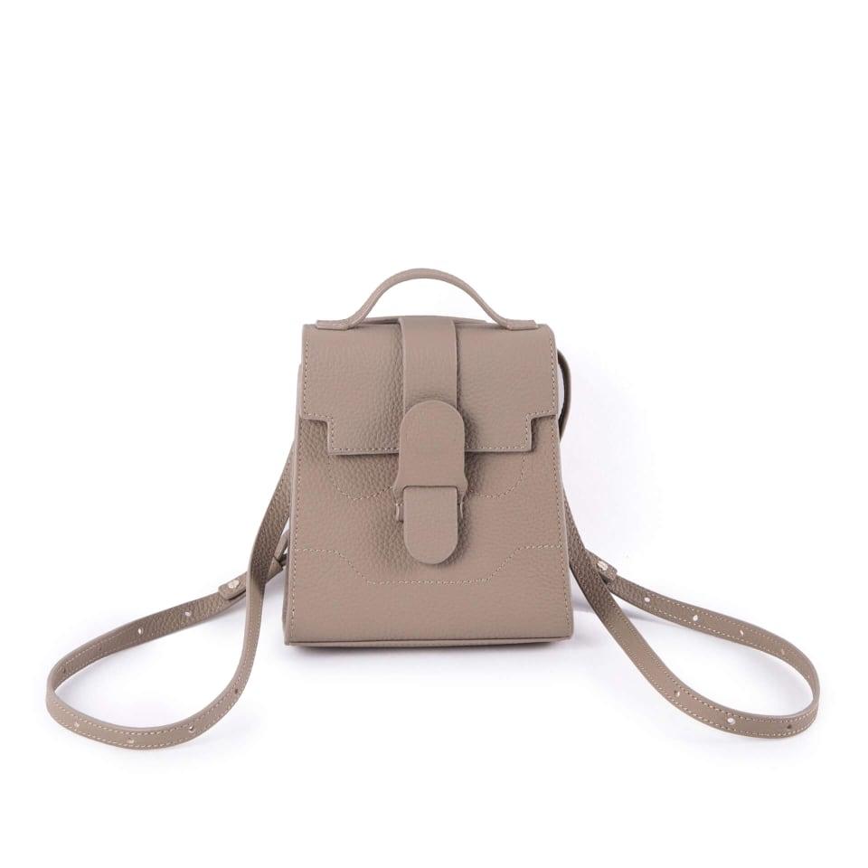 Alunna Style Mini Commuter Luxury Backpack | Handbag | Crossbody Bag Handbag In Leather Grey