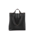 Black & Khaki Double Sided Top Grain Cow Leather Large Capacity Tote Handbag | Handbag | Shoulder Handbag