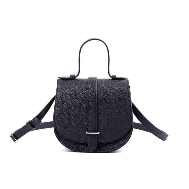 Black Top Grain Cow Leather Handmade Designer Saddle Handbag | Handbag | Crossbody Bag Handbag