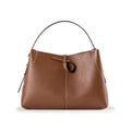 Brown Top Grain Cow Leather Large Capacity Commuter Handbag | Handbag