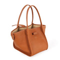 Large Square Commuter Tote Handbag | Top Handle Handbag In Leather Brown