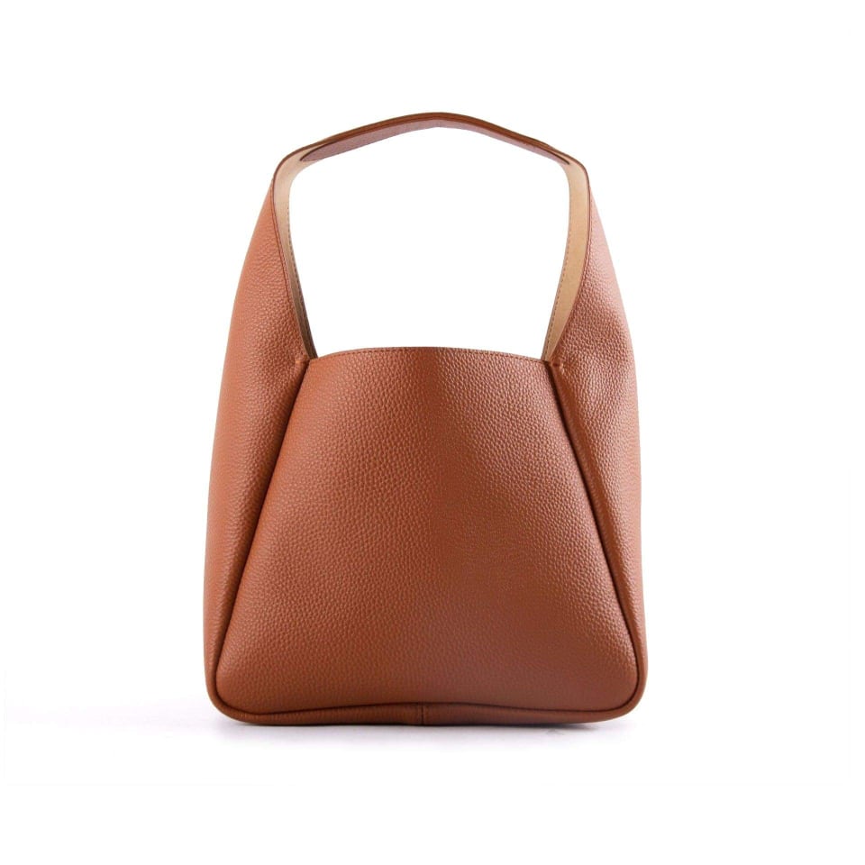 Prada Style Underarm Basket Shoulder Handbag | Hobo Handbag In Leather Brown