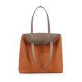 Double Sided Top Grain Cow Leather Large Capacity Tote Handbag