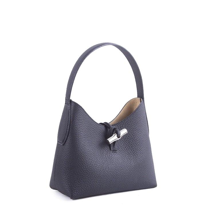 Longchamp Style Roseau Shoulder Handbag Xs In Leather Black