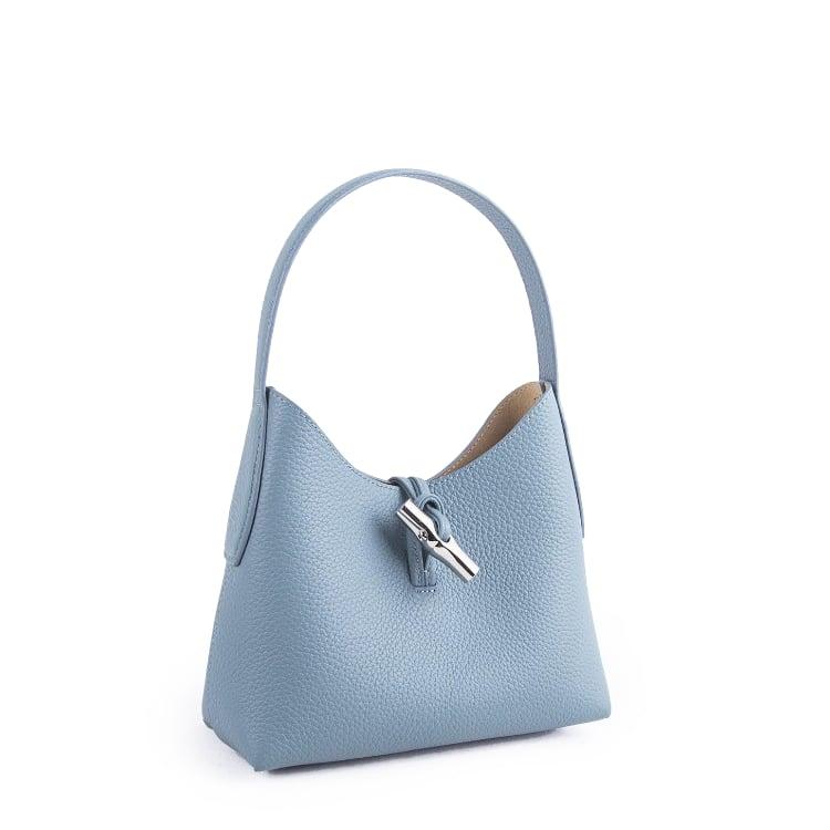 Longchamp Style Roseau Shoulder Handbag Xs In Leather Blue