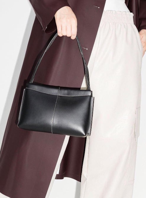 Top Grain Cow Leather Underarm Mini Shoulder Handbag | Hobo Handbag
