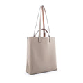 Gray & Brown Double Sided Top Grain Cow Leather Large Capacity Tote Handbag | Handbag | Shoulder Handbag