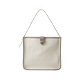 Large Square Commuter Tote Handbag | Top Handle Handbag In Canvas & Leather Grey