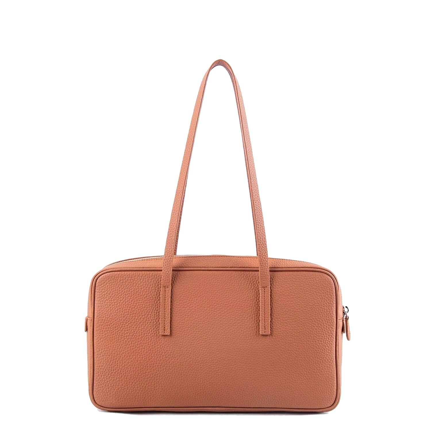 Brown Top Grain Cow Leather Underarm Handbag | Handbag