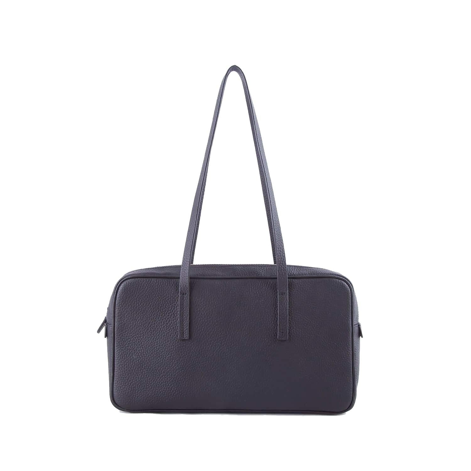 Black Top Grain Cow Leather Underarm Handbag | Handbag