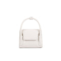 White Top Grain Cow Leather Small Square Handbag | Handbag | Crossbody Bag Handbag