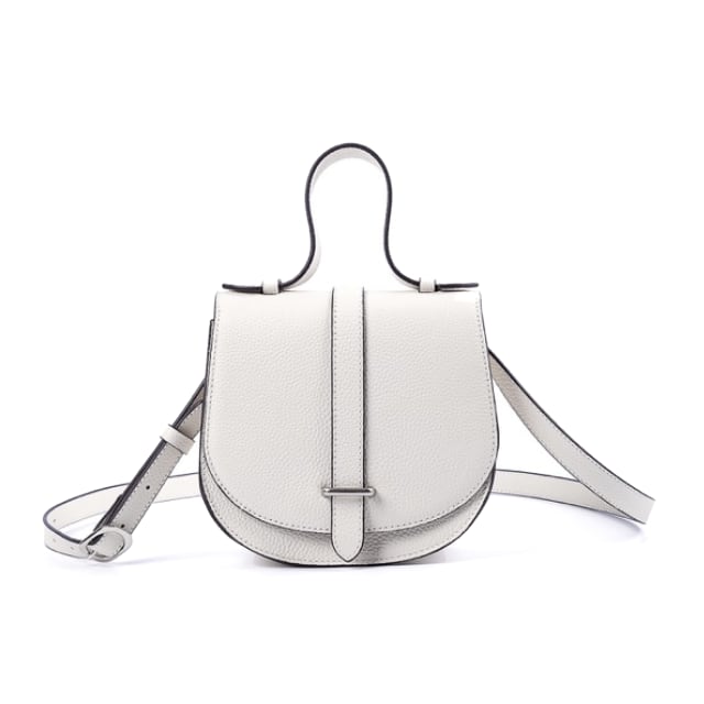 White Top Grain Cow Leather Handmade Designer Saddle Handbag | Handbag | Crossbody Bag Handbag